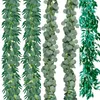 Ghirlande di fiori decorativi Foglie di eucalipto artificiale Ghirlanda con ramoscelli di salice per runner da tavolo per feste di matrimonio Verde IndoorDeco