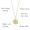 Pendant Necklaces Fashion Crystal Star Round Gold Color Stainless Steel Link Chains Jewelry For Women Girls Choker Charm GiftsPendant