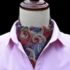 Laço amarra ricnais homens homens vintage Paisley casamento formal cravat Ascot Scrunch Self British Style Gentleman Polyester Silk Neck Tie Luxury Fier22