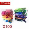 Cthold Lot Easy Wear Cat Dog Collar med Bell Justerbar Buckle Puppy Pet SuppliesColorful Fiting LJ201109