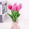 Couronnes de fleurs décoratives PU Mini tulipe Simulation Bouquet fausse fleur maison Vase décoration fête de vacances fleur artificielle décorative