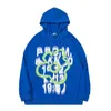 Moishe Tide American Graffiti Sweat à capuche pour homme et femme Loose Hip Hop Fashion Brand Klein Blue Couple Jacket