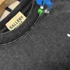 مصمم الرجال سوياتشيرتس قميص الهيب هوب عالية الشارع الأزياء ماركة gd gallerydept المستخدمة غسل فضفاض جولة الرقبة طباعة قصيرة الأكمام تي شيرت الرجال mSTJ