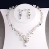 Серьги ожерелье роскошные цветочные хрустальные свадебные украшения наборы свадебных коронок Театрейрон.