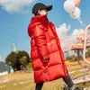 2022 New Teen Down Down Winter Winter Down Down Boys Girls Middle and Long Fashion Jacket Warm Kids Outerwear for 4-16y J220718
