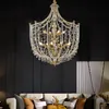 American Country Crystal Pendant Lamps European Classic Hanging Lights Fixture Art Deco Home Indoor Lighting Hotel Interiör Droplight Diameter100cm H119cm