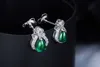 スタッドZhanhao S925 Sterling Silver 1.0ct Lab Grown Zambia Emerald Earrings -Selling Ladies Jewelry 2022 DesignStud StudStud Kirs22