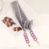 Bohemia Silk Scarf Ribbon Glasses Chain Hanging Neck Rope Fashion Acrylic Sunglasses Lanyard Neckband Eyewear Accessories