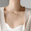 Pendant Necklaces RUO Double Layer Zircon Necklace Yellow Gold Color 316 L Titanium Steel Jewelry Woman Gift Never Fade HypoallergenicPendan