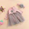 Mädchenkleider Maamp;Baby 0-18 Monate geborenes Säuglingsbaby Mädchen Strickkleid Blumen Langarm Tüll Tutu für Mädchen Herbst Frühling KleidungMädchen'