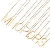Fashion Stainless Steel Letters Pendant Necklaces Gold Plated Rose gold Silver Initials Jewelry Set For Men and Women2408637
