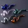 Unique Retro Glass Pipe Hitter Smoking Hand Pipe 6.3 Inch Oil Dab Burner Pipes Multiple Colors Smoking Pipes