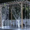 Strängar LED 1,5x1,5 m 1,5x0,7 m iscicle gardin lampor sträng fairy jultol girlands fest trädgård bröllop dekorationer