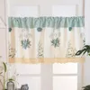 Curtain & Drapes Pastoral Style Short Rod Pocket Window Curtains Living Room Kitchen Entrance Dustproof Cabinet Half-curtain