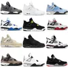 OG Jumpman 4s tênis de basquete de corrida de alta qualidade Jump 4 Bred Sail UNC Black Cat fire red University Blue Cactus White Starfish Pure Royal Men Women Sport Tennis