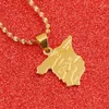 Anhänger Halsketten Gold Farbe Spanien Karte Halskette für Frauen ESPAGNE Land Spanisch Kette Schmuck