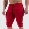 Heren Summer Workout Shorts Drawstring Joggers 34 Knielengte katoen sport lopen Homme Bermuda Casual korte joggingbroek 220707