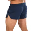 Pantaloncini da uomo da uomo 3 pollici palestra bodybuilding corsa allenamento leggero elastico in vita con orlo divisoUomini