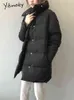 Giacca imbottita Yitimoky per donna Autunno Inverno 2022 Moda coreana Elegante donna Parka Button Up Colletto alla coreana Cappotti Capispalla nero L220725