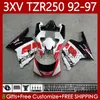 Carrosserie pour YAMAHA TZR 250 TZR250 R RS RR TZR250RR TZR-250 92-97 corps rouge blanc noir 117No.10 YPVS 3XV TZR250R 92 93 94 95 96 97 TZR250-R 1992 1993 1994 1995 1996 1997 Carénage