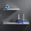 Silver Matt Bathroom Shelf Organizer Nordic Wall Mounted Thickening Space Aluminum Storage Racks Shower Caddy Metal Shelves Y200407