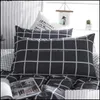 Bedding Sets Supplies Home Textiles Garden Black And White Plaid Set The New 3Pcs/Set Duvet Er Pillowcase Bed Kids / Adt Bedclothes /J Dro