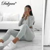 Dulzura 2019 Autumn Winter Women Clothing Twe Piece Set Pants Outfits Trackuit Cropsuit Crop Top Top Candage Sexy Streetwear Co Ord Set T200718
