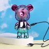 USB Mini Fan Party لصالح حزم قابلة للشحن محمولة محطات كهربائية الدب في الهواء الطلق في الهواء الطلق كتم صوت كتم شحن محمولة ثلاث سرعات من مروحة الرياح الزخرفة