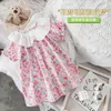 2022 الصيف الفتيات الكوريات لباس دمية ذوي الياقات الزهرية فتاة لباس الأطفال فستان الأميرة فساتين الفتيات G220518