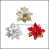 Decorative Flowers Wreaths Festive Party Supplies Home Garden Lifelike Artificial Simation Christmas Tree Glitter Xmas Dhtm2
