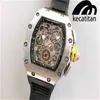 전문 시계 날짜 Kecatitan Watch Richa Milles RM011-FM Series 7750 자동 기계식 검은 테이프 남성