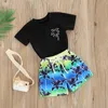 Kleidungssets Baby Jungen 2-teilige Sommer-Outfits Kurzarm T-Shirt Tops Elastischer Bund Shorts Set Kleidung Hawaii Outfit BeachwearClothing