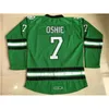 VipCeoMit #7 TJ Oshie North Dakota Hockey Jersey Men's 100% Stitched Embroidery Fighting Sioux DAKOTA College Hockey Jerseys Black White Green