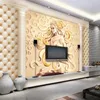 European modern soft package 3D stereo Roman column TV background wall custom large fresco silk silk wallpaper