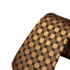 Hi-tie Black Gold Orange Dot Paisley Silk Wedding Tie For Men Handky Cufflink Fashion Design Business Party Dropship
