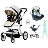 Kinderwagen# in 1 Baby Kinderwagen mit Autositz hoher Landschaftskutsche Licht geborene Kinderwagenabsorption Foldstroller# Kinderwagen# Kinderwagen#