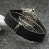 Orologi da uomo meccanici automatici da esterno da 42 mm gratuiti Orologio quadrante nero con lunetta girevole in gomma nera e fondello trasparente