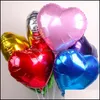 Décoration de fête Fournitures d'événements Festive Home Garden Gros 18 pouces Love Heart Feuille Ballon 50pcs / lot Chi Dhjsg