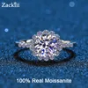 1CT Center Halo Diamond Engagement Rings for Women Platinum Plated Sterling Silver Flower Wedding Band Fine Jewelry 2208133805784