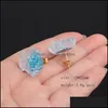 Brincos de garanhão jóias irregular de cristal cluster resina de flor colorf brinco druzy febre para mulheres g dhsuj