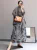 Casual Dresses Miyake Pleated Dress 2023 Summer Designer Oregelbundna veck Loose Women Clothing