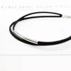 Bending Tube Velvet Choker Necklace Double Layer Style Torque Black Short Leather Necklace Charm Collier Femme