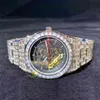 Взрывные хип-хоп высококачественные квадратные световые полые механические мужские бриллианты часы