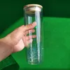 Tasses en verre à double paroi de livraison aux États-Unis 16 oz 20 oz de tasses de globe de neige pré-percées consécutives pour la sublimation et les gobelets de paillettes