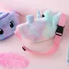 Cute Unicorn Children's Fanny Pack Girls Waist Bag Plush Backpacks Toys Belt Gradient Color Chest-Bag Cartoon Coin Purse Travel Chest Bags