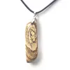 Hänghalsband 11x19x57mm bladform bild jaspers sten pärlor naturliga diy smycken för kvinnan man grossistberoende