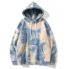 Moishe Tide Tie Dyed Hoodie for Men and Women Loose Bf Fashion Brand Hip-hop Couple Long Sleeve Gradient Coat