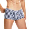 Unterhosen Herrenunterwäsche Boxer Baumwolle Hochwertige Unterwäsche Höschen Boxershorts Plaid Point Weich Bequem Lounge LooseUnderpant