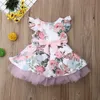 Princess Toddler Born Baby Girls Dress Flower Lace Tutu Party Wedding Birthday for Summer Girl Clothing 220426