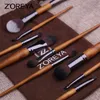 Makeup Tools Zoreya Натуральные кисти набор Professional Foundation Blushes Heal Shade Browbrow Blunding Blending Brush Toll Beauty MaquillaJe220422